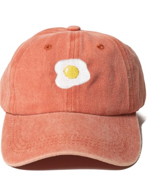 Nome Studio Yumurta Nakışlı Şapka Pamuk Unisex Minimal Günlük Aksesuar Ayarlanabilir Nakışlı Şapka