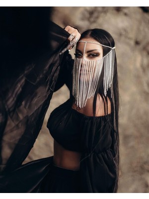 Ravinity 1 Sıra Taşlı Zincir + 1 Sıra Düz Zincir Dansöz Oryantal Peçe