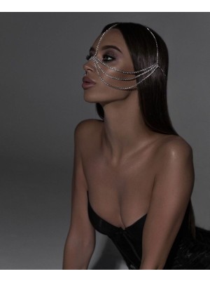 Ravinity Kristal Taşlı Yüz Peçesi, Dansöz Oryantal Aksesuarı