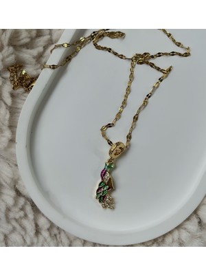 Anka Kuşu Detaylı Charmlı 316L Paslanmaz Çelik Kolye