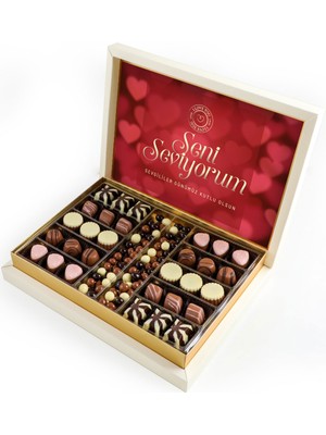 UltraMint Sevgililer Günü Kahve ve Çikolata Seti 490G Krem Kutu
