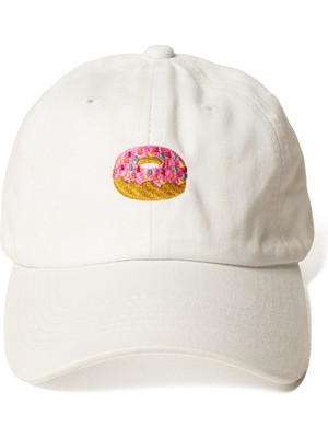 Nome Studio Donut Nakışlı Mor Şapka Minimal Emoji Nakışlı Pamuklu Eskitme Şapka