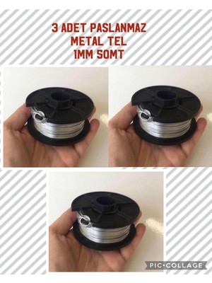 Normadia Paslanmaz Metal Tel 1 Mm, 3'lü Set, Dayanıklı ve Çok Amaçlı Kullanım