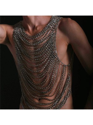 Ravinity Erkek Dansöz Altın Vücut Zinciri Zenne Kostümü