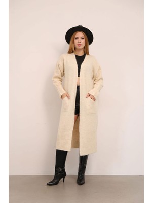 Lior Design Bej Salaş Yumuşak Dokulu Triko Hırka BCES-252009