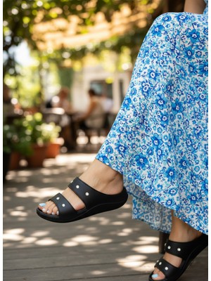 Vojo Lov Taş Detaylı Ortopedik Deniz Plaj Havuz Kadın Terlik