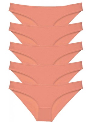 MiraLive 5 Adet Süper Eko Set Likralı Kadın Slip Külot Pudra