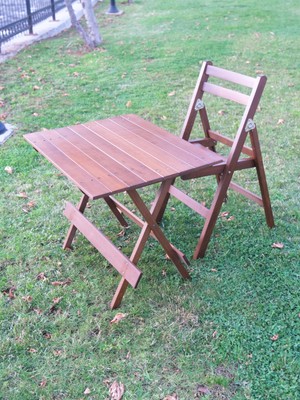 Armes Ev Concept Katlanabilir Ahşap Masa ve Sandalye Takımı - 1 Masa, 1 Sandalye