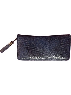 Zy Plus Lacivet Desenli Suni Deri Portföy Cüzdan 19X10 cm