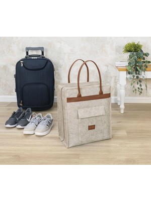 Epilons Deri Kulplu Ayakkabı Seyahat Çantası 04263