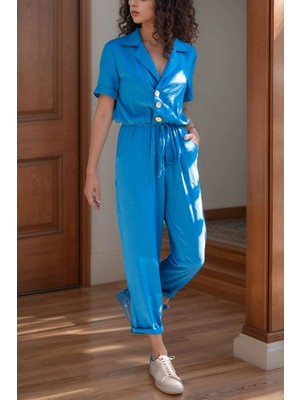 Lior Design Indigo Ceket Yaka Beli Lastikli Airobin Tulum BCBSK-25700-2622