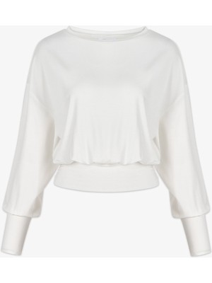 Penti Kırık Beyaz Boat Yaka Waist Detail Modal Üst