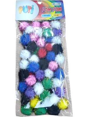 Marka Puti Metalik Pompom 20MM 50 Adet
