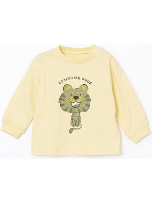 Lc Waikiki Yeni Sezon Bisiklet Yaka Baskılı Erkek Bebek Tişört