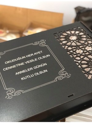 UltraMint Sevgililer Günü Ahşap Kutu Kuran-I Kerim ve Seccade Seti
