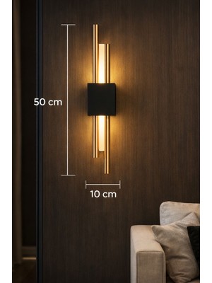 Lüx Aydınlatma Kirpi Gold Siyah Boru Aplik