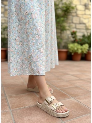 Vojo Lov Örgü Desenli Ortopedik Deniz Plaj Kadın Terlik