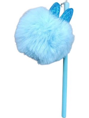 Marka Unicus Simli Tavşan Ponpon Kurşun Kalem-Mavi