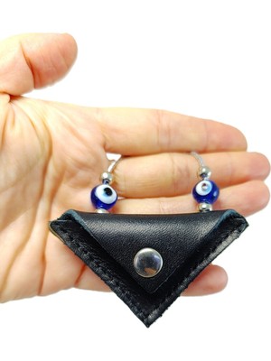 Üçgen Suni Deri Cevşen Kabı ve Ayetel Kürsi Nazar Ayeti Dikiz Aynası Süsü