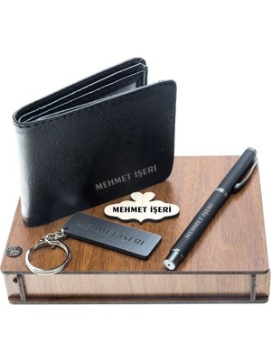 UltraMint Sevgililer Günü Isim Baskılı Cüzdan, Kalem ve Anahtarlık Seti