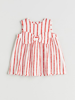 Lc Waikiki Yeni Sezon Çizgili Fiyonklu Kız Bebek Elbise