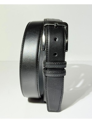 Kemerbox %100 Hakiki Deri Siyah Klasik Erkek Kemer 3,5cm