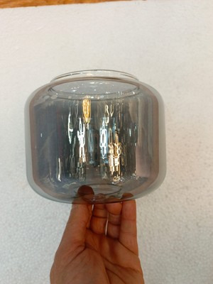 Ada Avize Ada Vazo Şeklinde Avize Camı Füme Rengi (Boy 13 Cm-Eni 15 Cm)