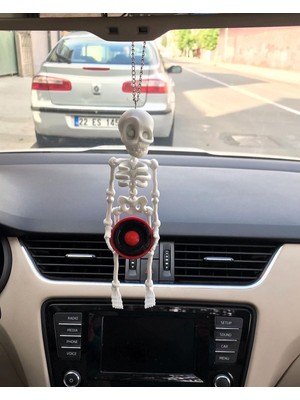 Beyaz Iskelet ile Kırmızı Bass'lı, Şık ve Modern Dekoratif Ayna Süsü