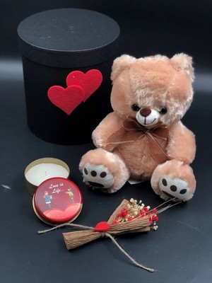 UltraMint Sevgililer Günü Için Sevimli Ayıcık ve Mum Seti, Kutuda Hediye