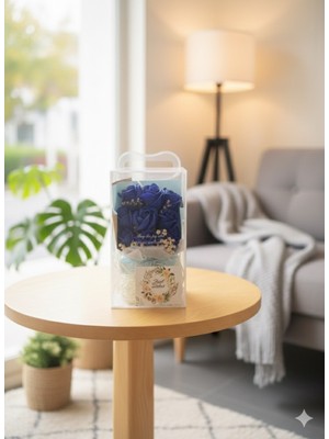 UltraMint Mavi Gül Saksı Aranjmanı, Özel Kutuda, Sevgililer Günü Hediyesi