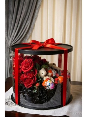 UltraMint Sevgililer Günü Özel Yapay Gül ve Çikolata Hediye Kutusu