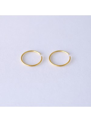 SET 925 Ayar Gümüş Altın Kaplama Halka Burun Piercing Hızma | ÇAP10MM |