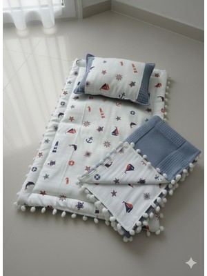 Battaniyeli Bebek Alt Açma Seti, Minderi , Müslin, Bebek Yastığı, Yenidoğan, Beşik , Bebek Ürünleri