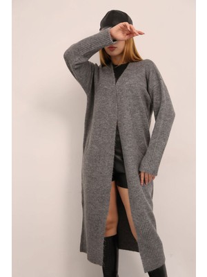 Lior Design Antrasit Salaş Yumuşak Dokulu Triko Hırka BCES-252009