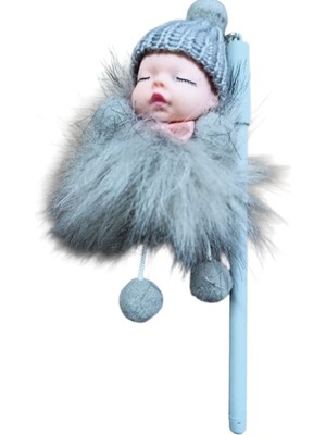 Marka Unicus Uyuyan Bebek Tüylü Jel Tükenmez Kalem MD-029-GRI