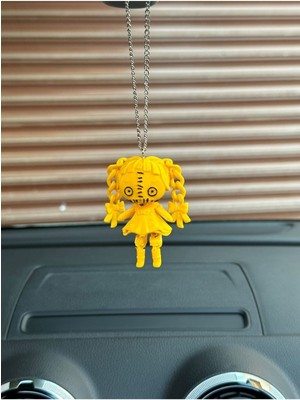 Sevimli Sarı Kız Bebek Dikiz Aynası Süsü, Çocuk Odası Dekoru