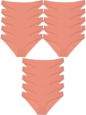 MiraLive 15 Adet Süper Eko Set Likralı Kadın Slip Külot Pudra