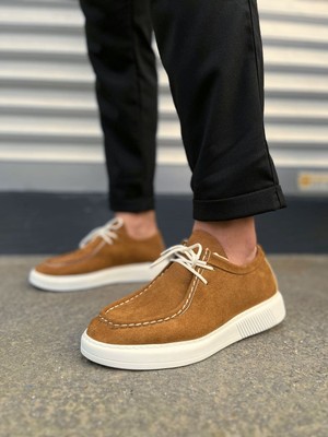 Zapatos JY170 Tornado Bağcıklı Süet Erkek Günlük Spor Klasik Ayakkabı Sbt - Taba