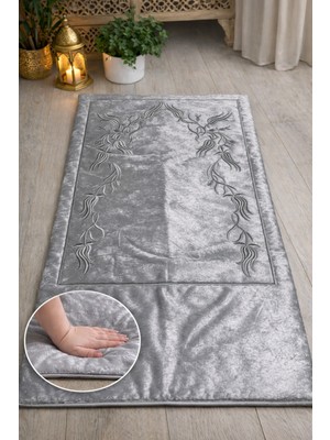 Hig Store Sırma Nakış Işlemeli Çeyizlik - Diz Ağrıtmaz / Ortopedik Arası Elyaf Dolgulu Seccade 80X120 Ebat