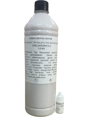 Normadia Döküm Tipi Kalsitli Polyester Reçine 1.5 kg + Dondurucu ve Karıştırma Çubuğu