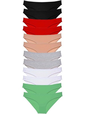 MiraLive 12 Adet Süper Eko Set Likralı Kadın Slip Külot Set 2