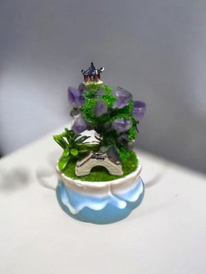 Zodyak Doğal Taş Ametist Doğal Taş Terrarium Ağaç  Sevgililer Günü Hediye