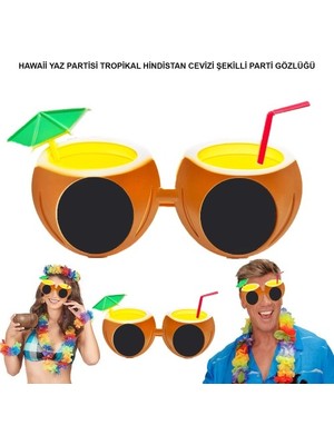 Ett Hindistan Cevizi Tropikal Hawaii Yaza Merhaba Parti Gözlüğü