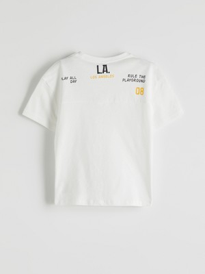 Lc Waikiki Yeni Sezon Bisiklet Yaka Yazı Baskılı Erkek Çocuk Tişört