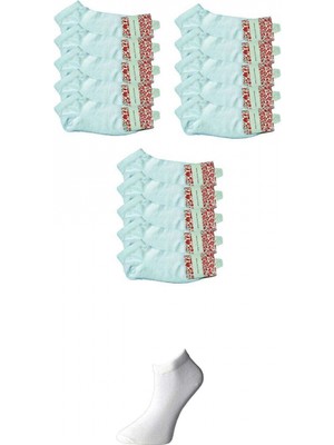 MiraLive Beyaz Kadın Bilek Çorap 15 Çift