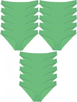 MiraLive 15 Adet Süper Eko Set Likralı Kadın Slip Külot Yeşil