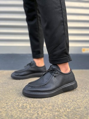 Zapatos JY170 Tornado Bağcıklı Cilt Erkek Günlük Spor Klasik Ayakkabı Cst - Siyah