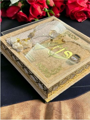 UltraMint Sevgililer Günü Hediye Seti, Boncuklu Kutu, Şal, Seccade, Tesbih ve Kuran