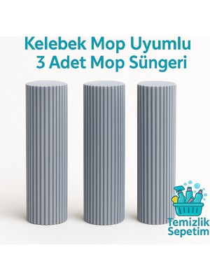 Yedek Sünger Seti, 28 Cm, 3'lü, Temizlik ve Hijyen Için Uyumlu