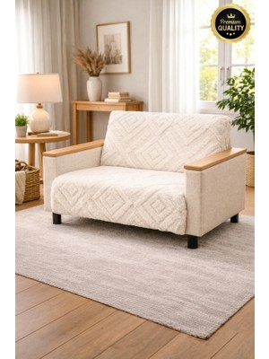 Vessino Home Elara Wellsoft Tekli Koltuk Örtüsü  Iskandinav Tarzı Desenli, Yumuşak ve Sıcak Kanepe Örtüsü